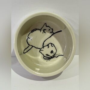 Libby Ware Ceramic Bowl with Cat Design